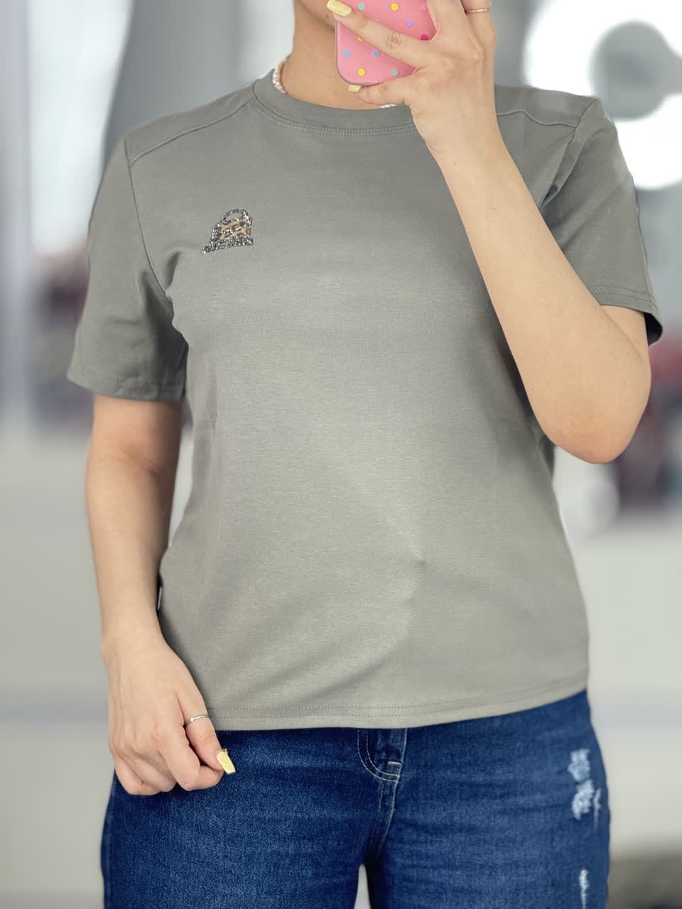 تیشرت تک نگینی طرح کیف کد ۲۲۵۳